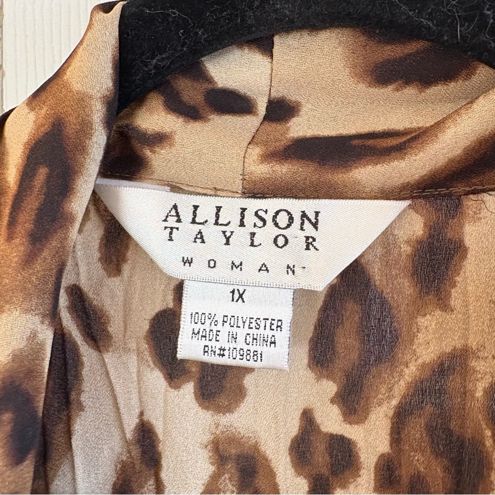 Alison Taylor Animal Leopard‎ Print Blouse Mob Wife Femme Fatal Valentine’s 1X - Picture 4 of 9